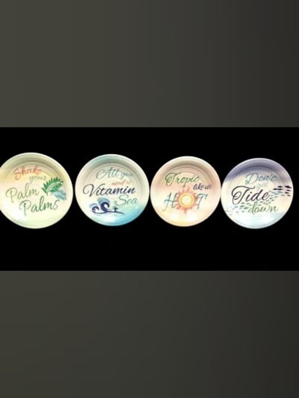 4 Frontgate Summer Pun Melamine Plates 🌞🌊